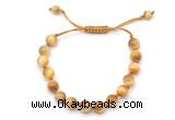 CGB8725 8mm,10mm round golden tiger eye adjustable macrame bracelets