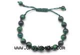 CGB8734 8mm,10mm round green tiger eye adjustable macrame bracelets