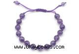 CGB8748 8mm,10mm round amethyst adjustable macrame bracelets