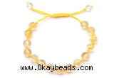 CGB8751 8mm,10mm round citrine adjustable macrame bracelets