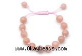 CGB8755 8mm,10mm round moonstone adjustable macrame bracelets