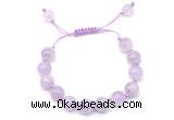 CGB8759 8mm,10mm round lavender amethyst adjustable macrame bracelets