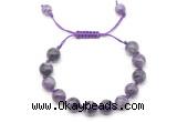 CGB8760 8mm,10mm round dogtooth amethyst adjustable macrame bracelets