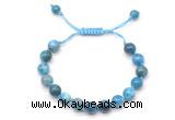 CGB8781 8mm,10mm round apatite adjustable macrame bracelets