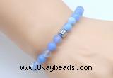 CGB8831 8mm, 10mm blue agate & drum hematite power beads bracelets