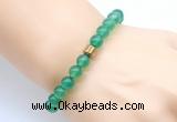 CGB8832 8mm, 10mm green agate & drum hematite power beads bracelets