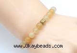 CGB8835 8mm, 10mm yellow aventurine & drum hematite power beads bracelets