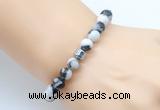 CGB8844 8mm, 10mm black & white jasper & drum hematite power beads bracelets