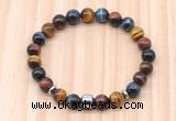 CGB8888 8mm, 10mm colorful tiger eye, drum & rondelle hematite beaded bracelets