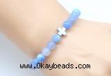 CGB8891 8mm, 10mm blue agate & cross hematite power beads bracelets