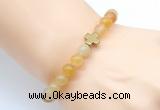 CGB8895 8mm, 10mm yellow aventurine & cross hematite power beads bracelets