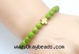 CGB8903 8mm, 10mm green sea sediment jasper & cross hematite power beads bracelets