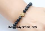 CGB8911 8mm, 10mm golden obsidian & cross hematite power beads bracelets