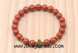 CGB8927 8mm, 10mm red jasper, cross & rondelle hematite beaded bracelets