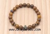 CGB8929 8mm, 10mm elephant skin jasper, cross & rondelle hematite beaded bracelets