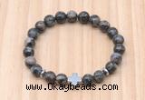 CGB8938 8mm, 10mm grey opal, cross & rondelle hematite beaded bracelets