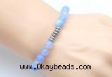 CGB8951 8mm, 10mm blue agate & rondelle hematite beaded bracelets