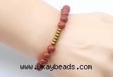 CGB8957 8mm, 10mm red jasper & rondelle hematite beaded bracelets