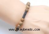 CGB8960 8mm, 10mm picture jasper & rondelle hematite beaded bracelets