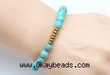 CGB8962 8mm, 10mm blue sea sediment jasper & rondelle hematite beaded bracelets