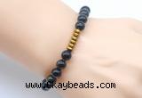 CGB8971 8mm, 10mm golden obsidian & rondelle hematite beaded bracelets