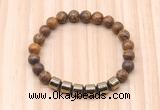 CGB8989 8mm, 10mm elephant skin jasper & drum hematite beaded bracelets