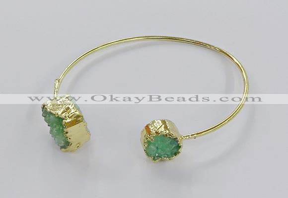 CGB899 12mm - 14*15mm freeform druzy agate gemstone bangles