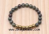 CGB8991 8mm, 10mm dragon blood jasper & drum hematite beaded bracelets