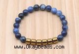 CGB9005 8mm, 10mm sodalite & drum hematite beaded bracelets