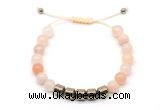 CGB9064 8mm, 10mm pink aventurine & drum hematite adjustable bracelets