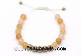 CGB9065 8mm, 10mm yellow aventurine & drum hematite adjustable bracelets