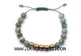 CGB9077 8mm, 10mm African turquoise & drum hematite adjustable bracelets