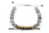 CGB9079 8mm, 10mm labradorite & drum hematite adjustable bracelets