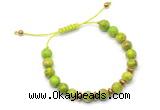 CGB9113 8mm, 10mm green sea sediment jasper & rondelle hematite adjustable bracelets