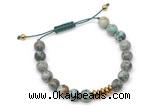 CGB9117 8mm, 10mm African turquoise & rondelle hematite adjustable bracelets