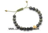 CGB9151 8mm, 10mm dragon blood jasper & cross hematite adjustable bracelets