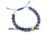 CGB9165 8mm, 10mm sodalite & cross hematite adjustable bracelets