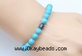 CGB9237 8mm, 10mm blue howlite & drum hematite power beads bracelets