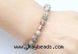 CGB9240 8mm, 10mm feldspar & drum hematite power beads bracelets