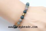 CGB9265 8mm, 10mm Indian agate & drum hematite power beads bracelets