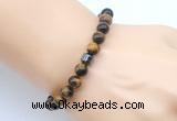 CGB9275 8mm, 10mm yellow tiger eye & drum hematite power beads bracelets