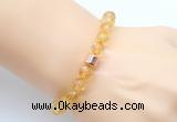 CGB9289 8mm, 10mm citrine & drum hematite power beads bracelets