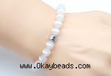 CGB9314 8mm, 10mm matte Tibetan agate & drum hematite power beads bracelets