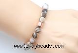 CGB9329 8mm, 10mm matte Australian zebra jasper & drum hematite power beads bracelets