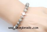 CGB9355 8mm, 10mm feldspar & cross hematite power beads bracelets