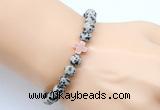 CGB9367 8mm, 10mm dalmatian jasper & cross hematite power beads bracelets