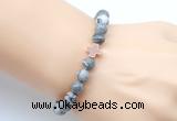 CGB9368 8mm, 10mm grey picture jasper & cross hematite power beads bracelets