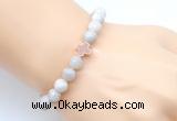 CGB9378 8mm, 10mm white crazy lace agate & cross hematite power beads bracelets