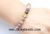 CGB9379 8mm, 10mm bamboo leaf agate & cross hematite power beads bracelets