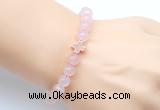 CGB9401 8mm, 10mm rose quartz & cross hematite power beads bracelets